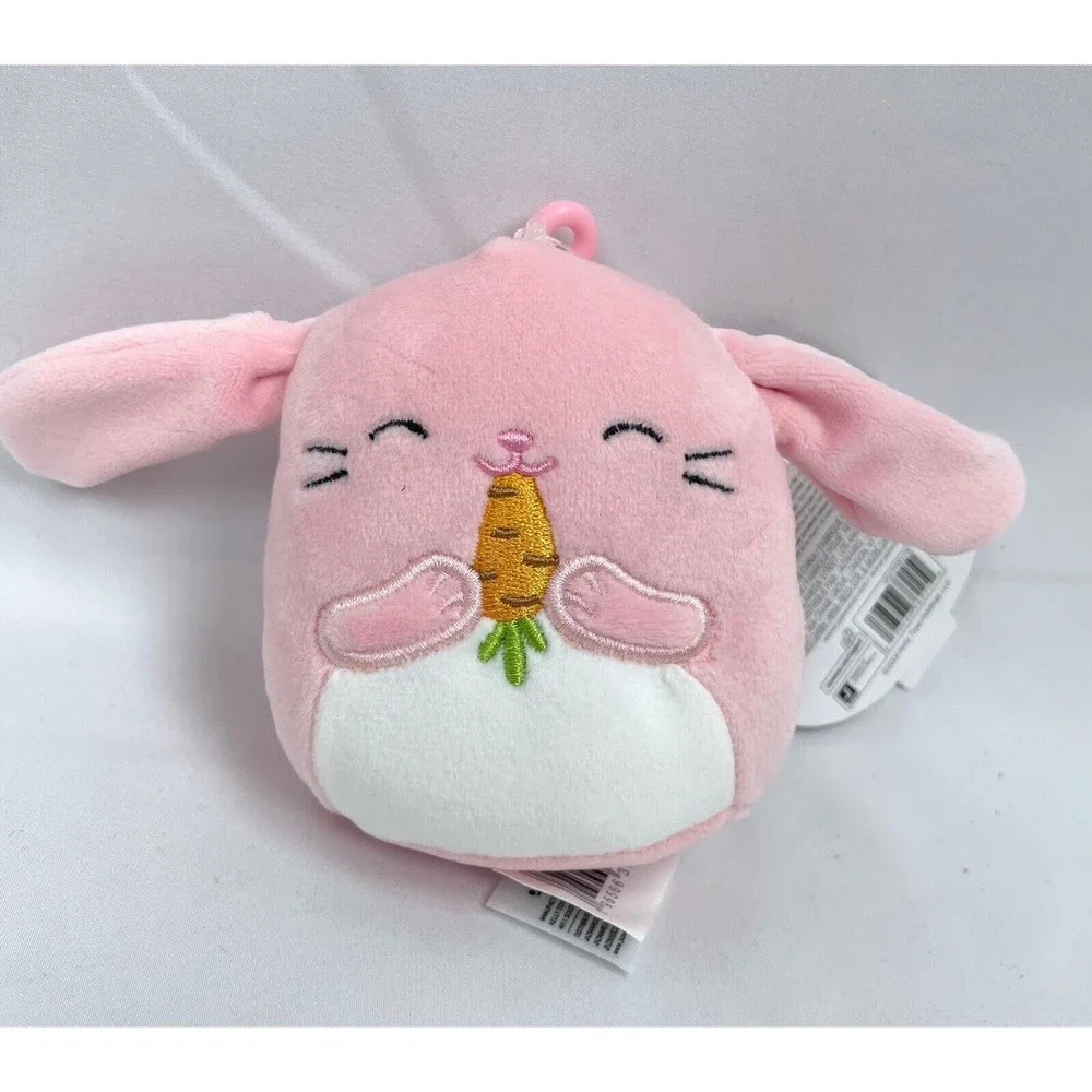 New Squishmallows Bop Easter‎ Bunny Rabbit 3.5” Plush Toy Clip Spring pink